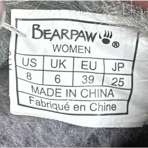 BEARPAW Koko Boot 8 Gray Fog Suede Faux Fur Sherpa Winter Comfort Slip On Y2K - Picture 11 of 16